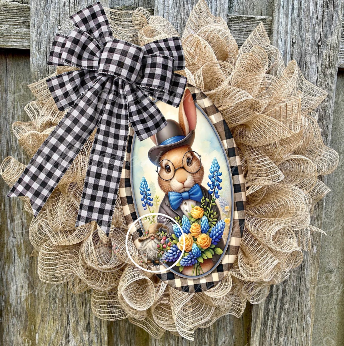 OVAL DIGITALS MR. RABBIT Bluebonnets and Roses