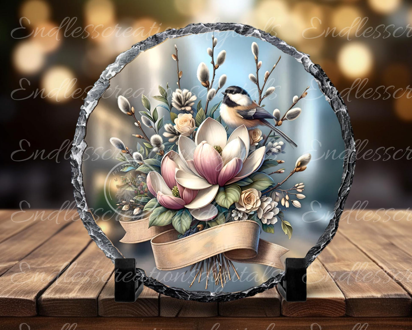 HOME SWEET HOME SPRING CHICKADEE MAGNOLIA