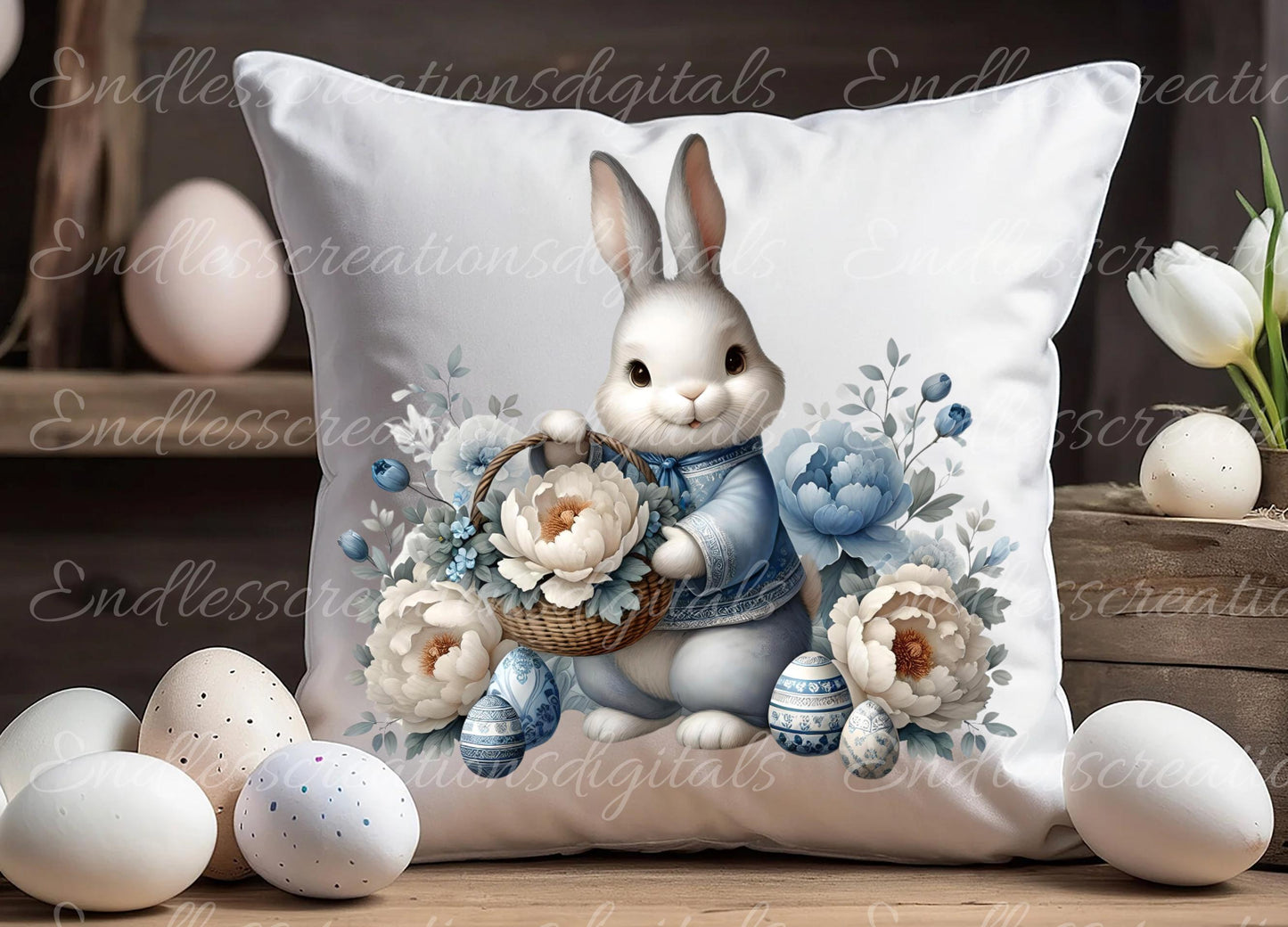 BLUE TOILE EASTER Rabbits