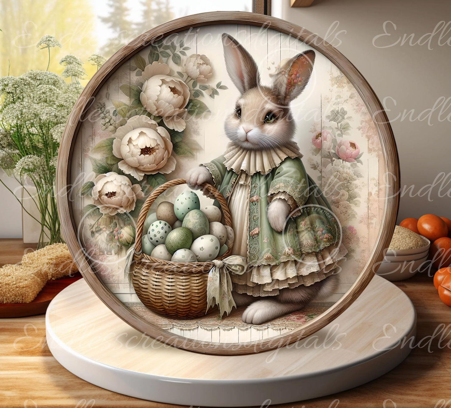VINTAGE MOSS GREEN Bunny