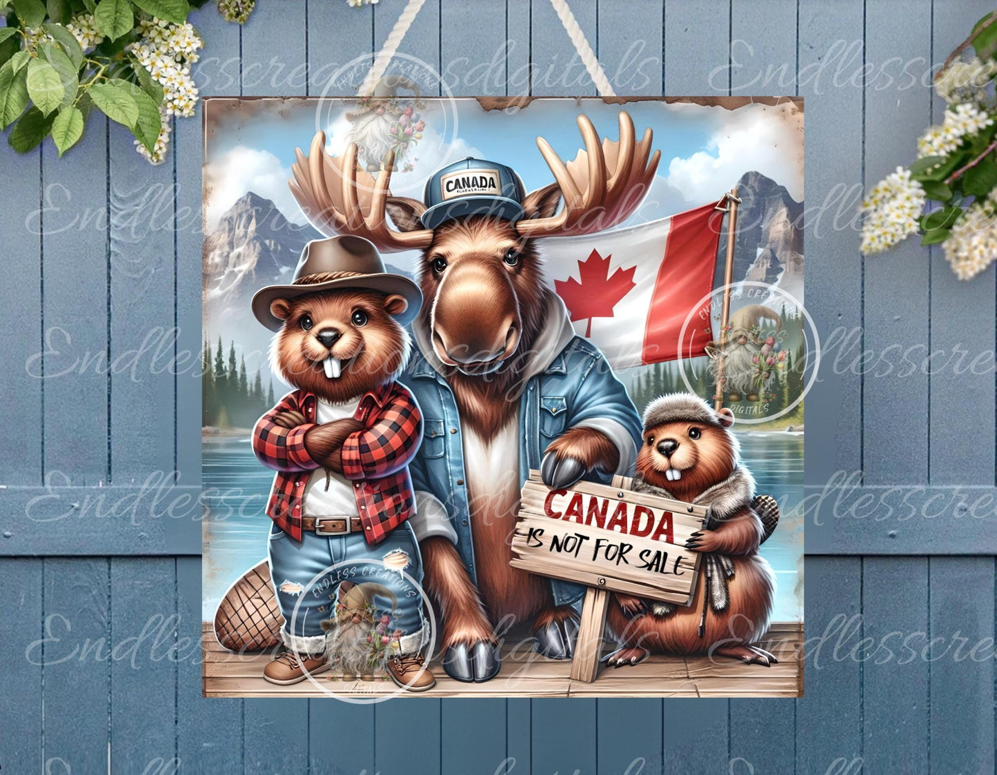 SQUARE CANADA BEAVER Moose Not For Sale