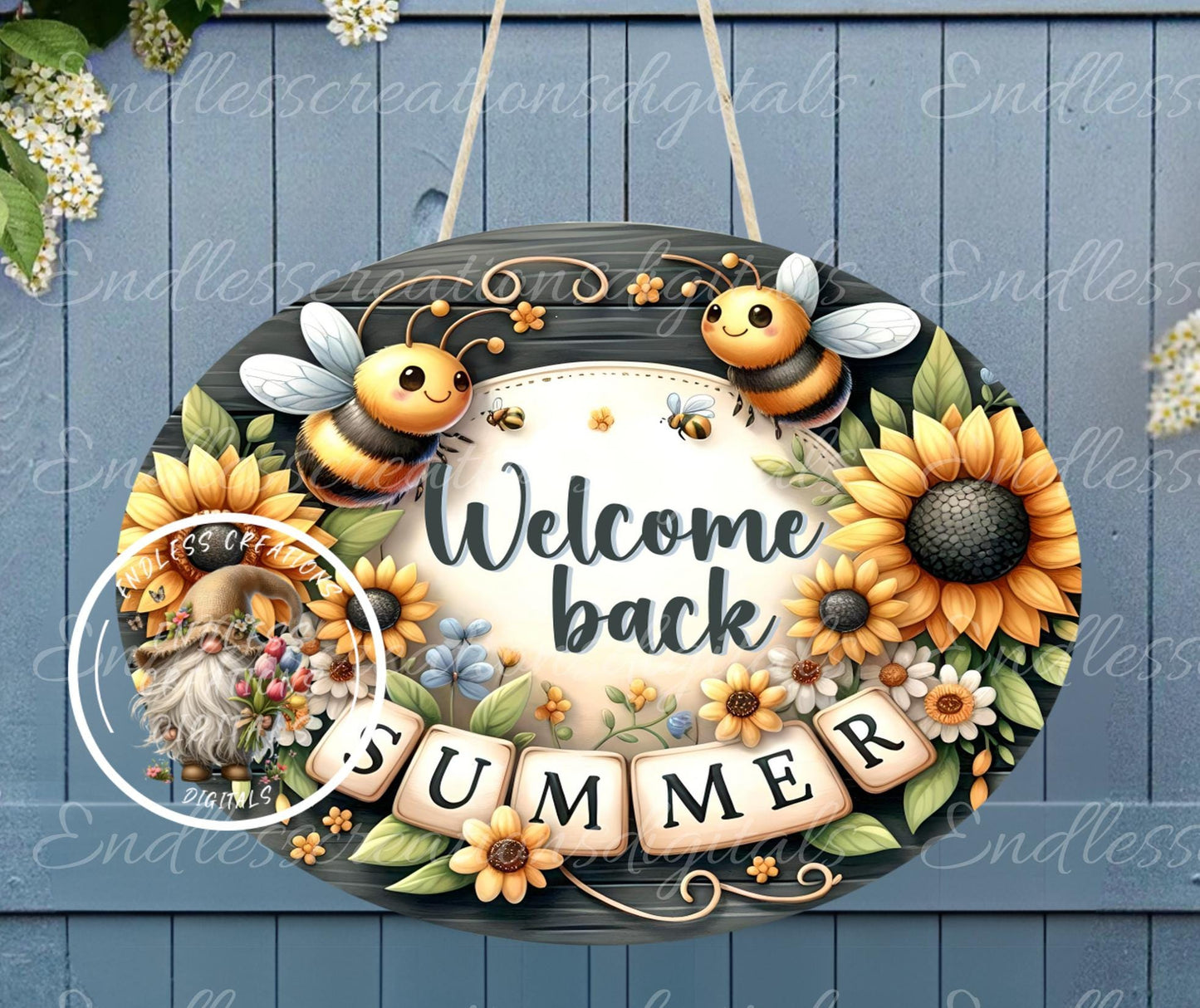 SUNFLOWER WELCOME SUMMER OVAL DIGITAL