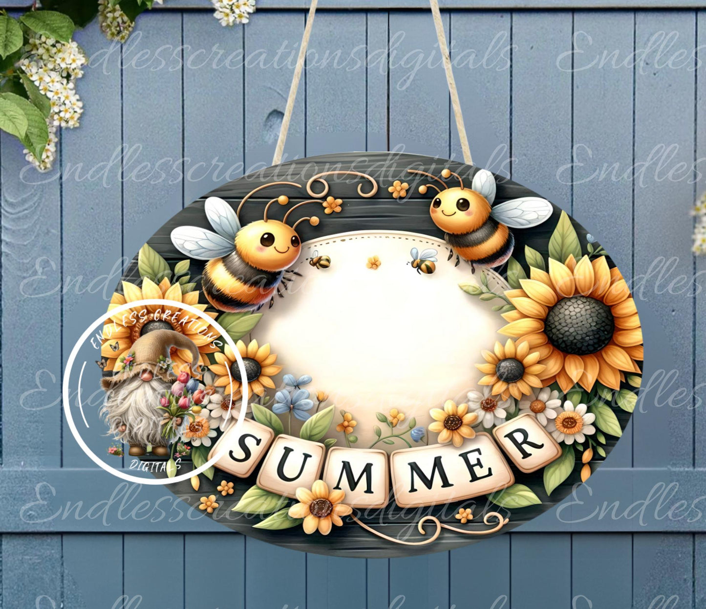 SUNFLOWER WELCOME SUMMER OVAL DIGITAL