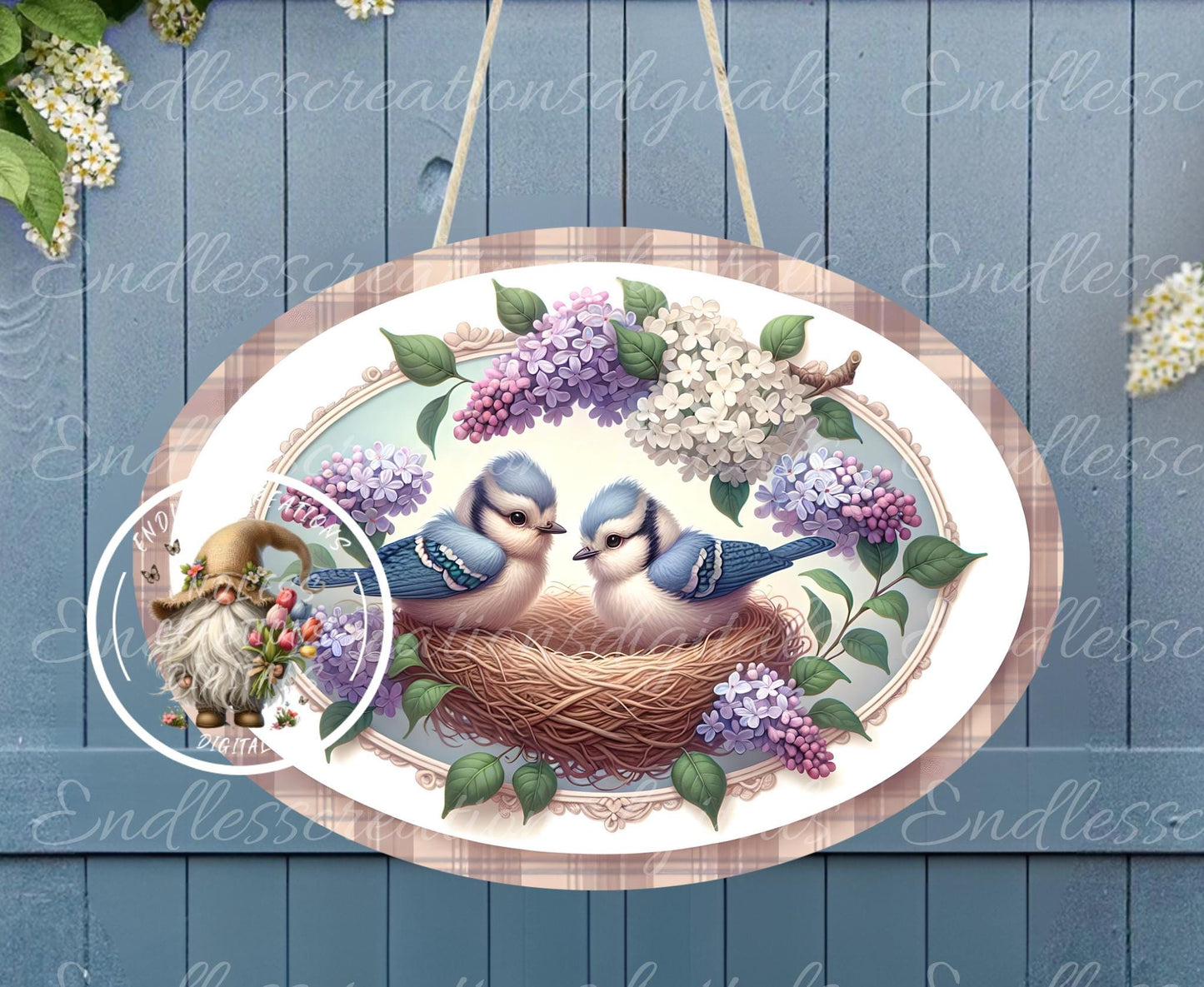 BABY BLUEJAYS LILACS OVAL DIGITALS