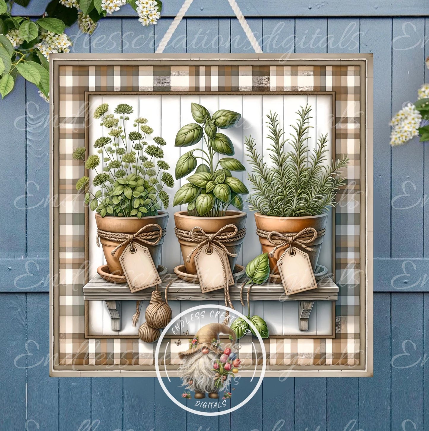 SQUARE HERB CLAY SUMMER POTS