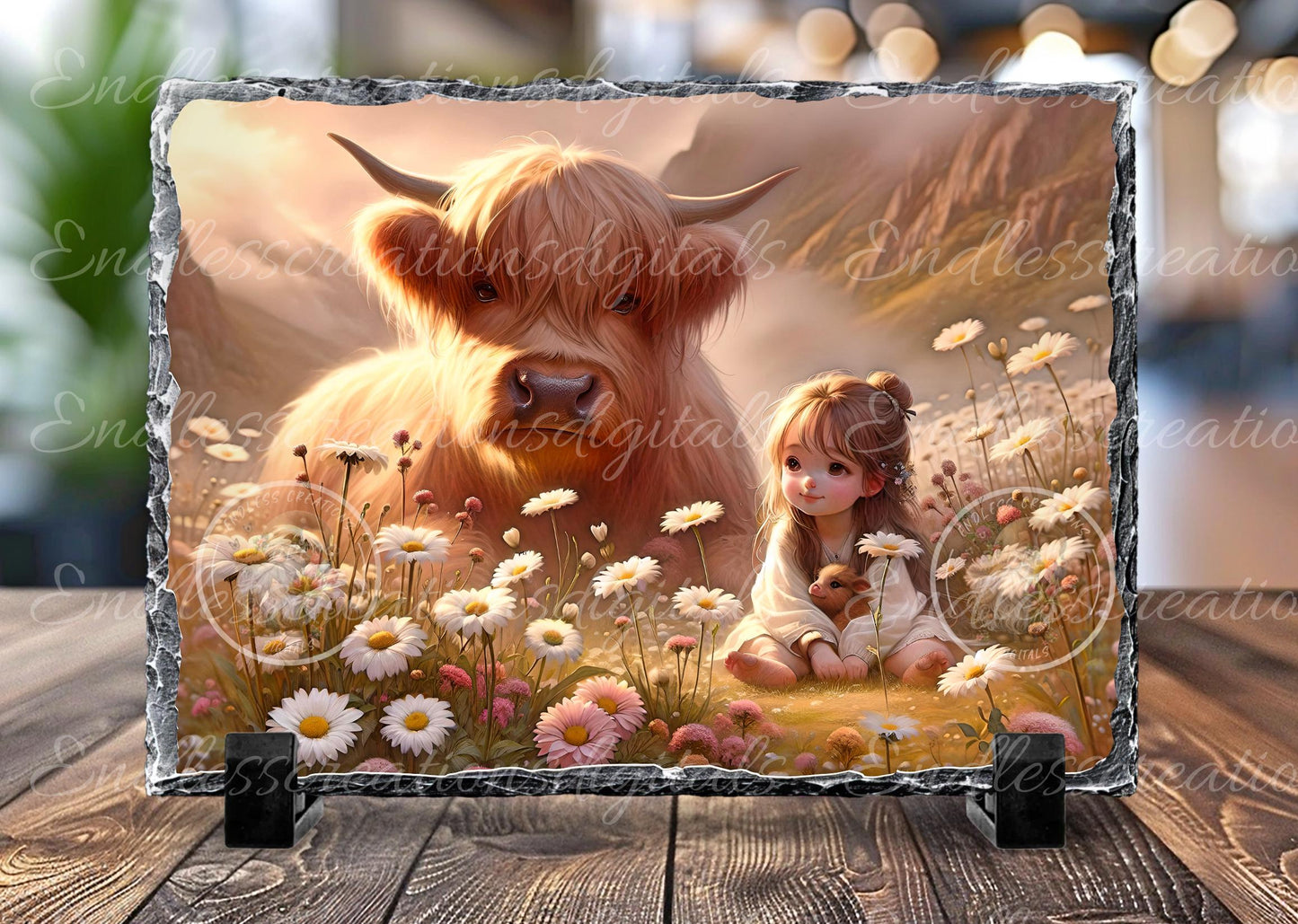 MAMA HIGHLAND WITH LITTLE GIRL HOLDING BABY HIGHLAND RECTANGLE