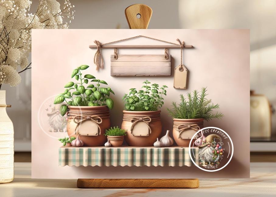 ASSORTED HERBS RECTANGLE CUTTING BOARD