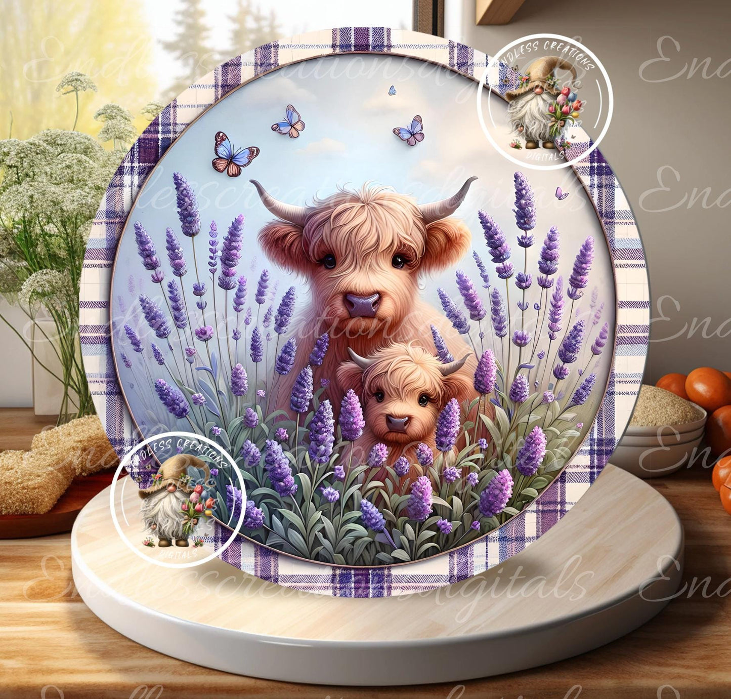 MAMA HIGHLAND WITH HER BABY IN SPRING/SUMMER LAVENDER