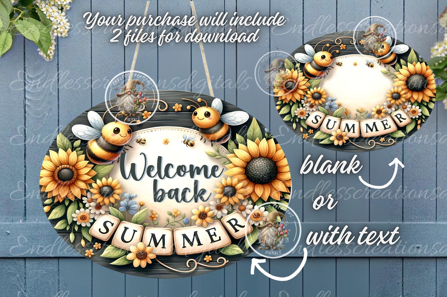 SUNFLOWER WELCOME SUMMER OVAL DIGITAL