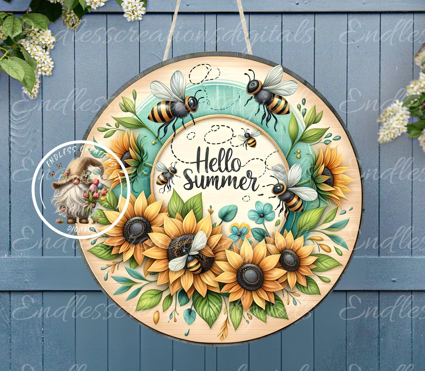 HELLO SUMMER SUNFLOWER Round