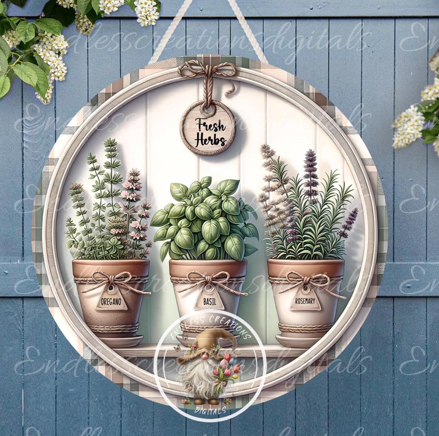 ROUND HERB CLAY SUMMER POTS