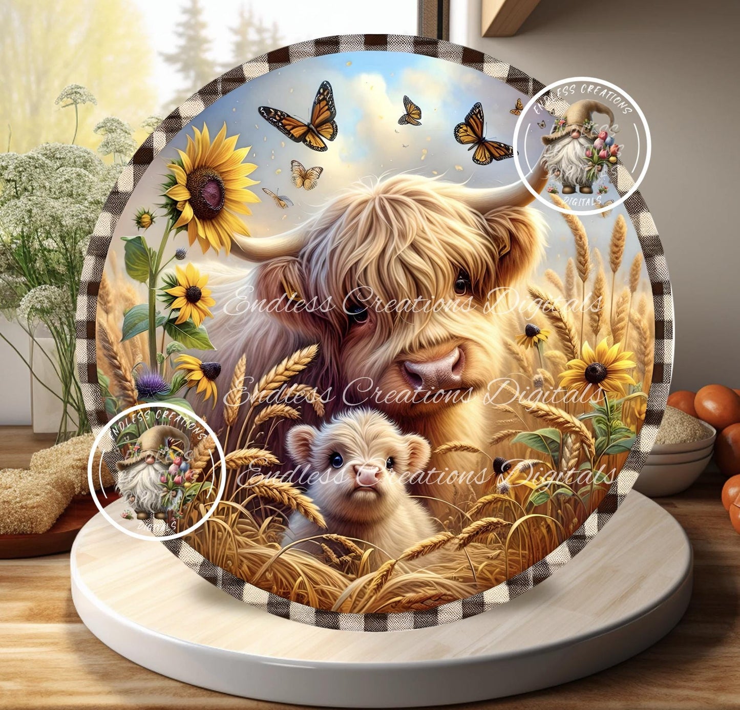 SUMMER FLORAL HIGHLAND Cow