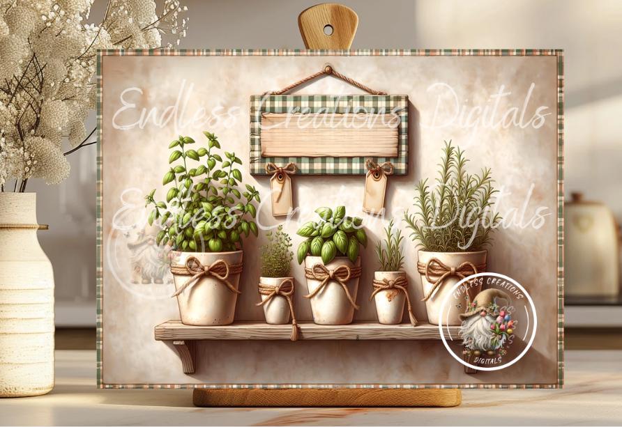 ASSORTED HERBS RECTANGLE CUTTING Board