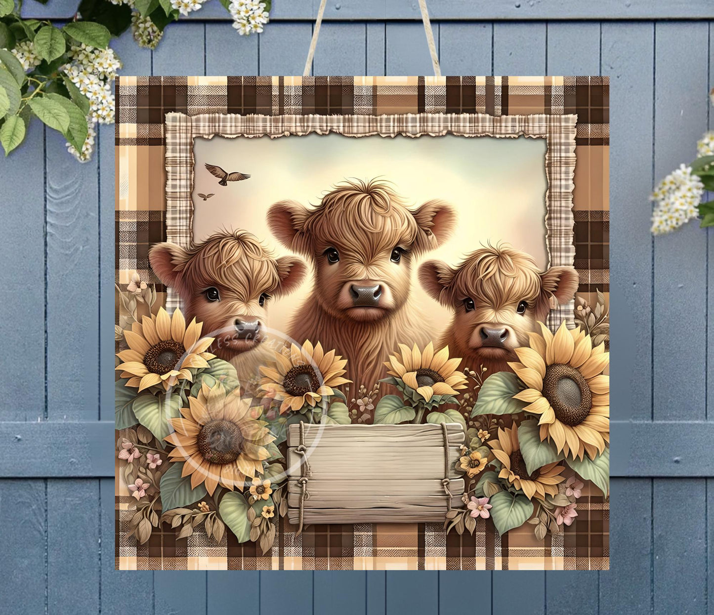 SUNFLOWER SUMMER HIGHLAND COWS