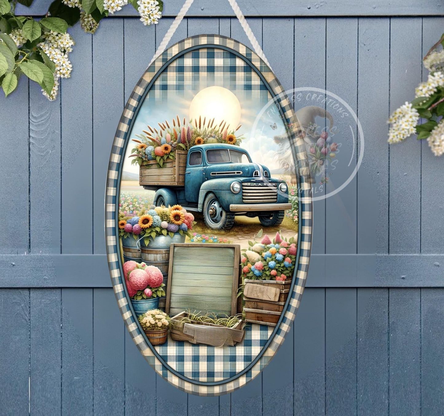 FARM FRESH FLOWERS OVAL DIGITAL