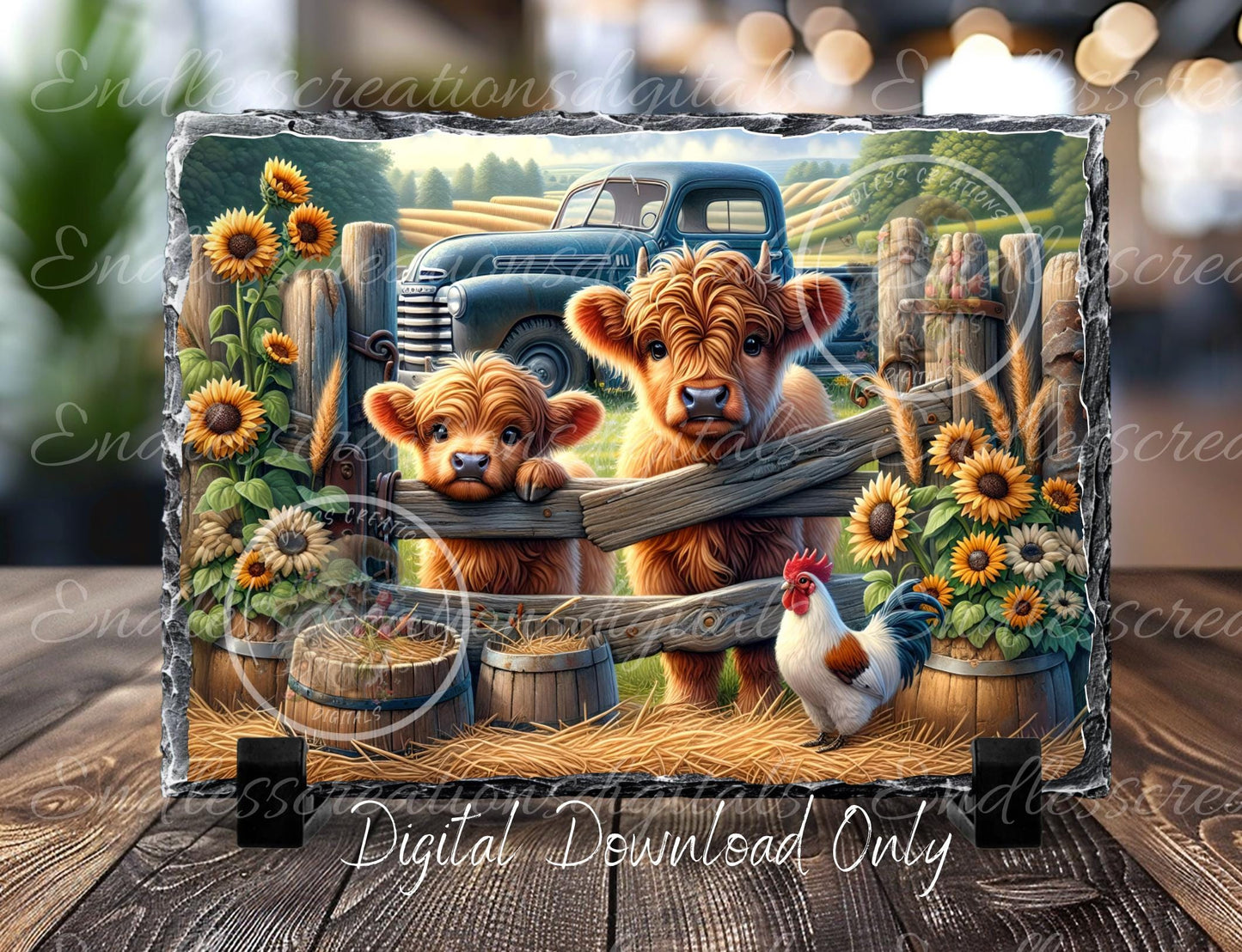 HIGHLAND COW/ROOSTER RECTANGLE