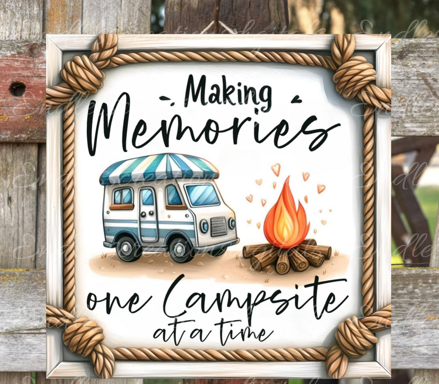 CAMPING SUBLIMATION SQUARE , door hanger, wreath sign, cutting board for sublimation, high resolution  300 dpi 2 files for download, 1 blank to add your own text!