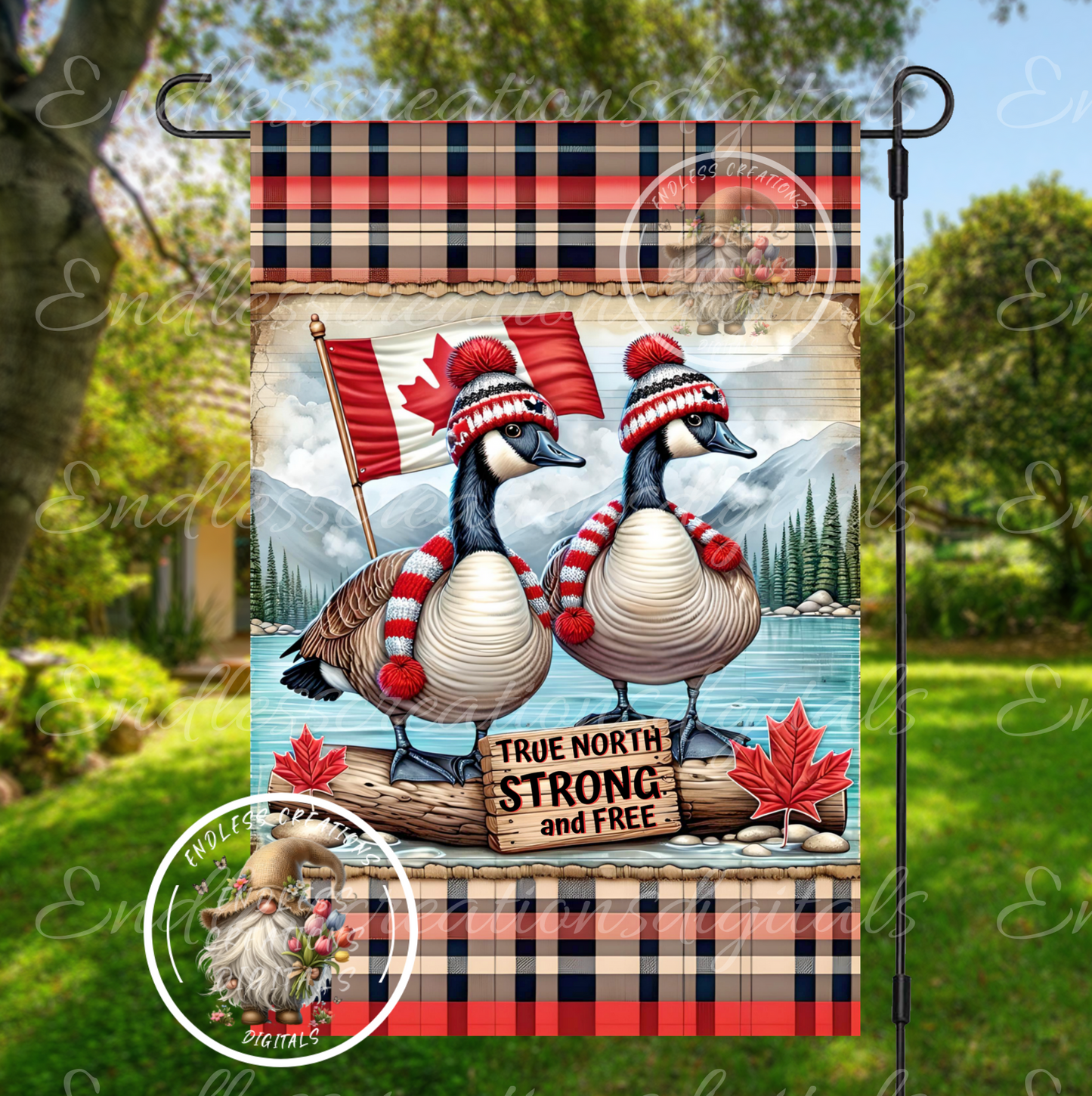 TRUE NORTH STRONG CANADA GEESE GARDEN FLAG