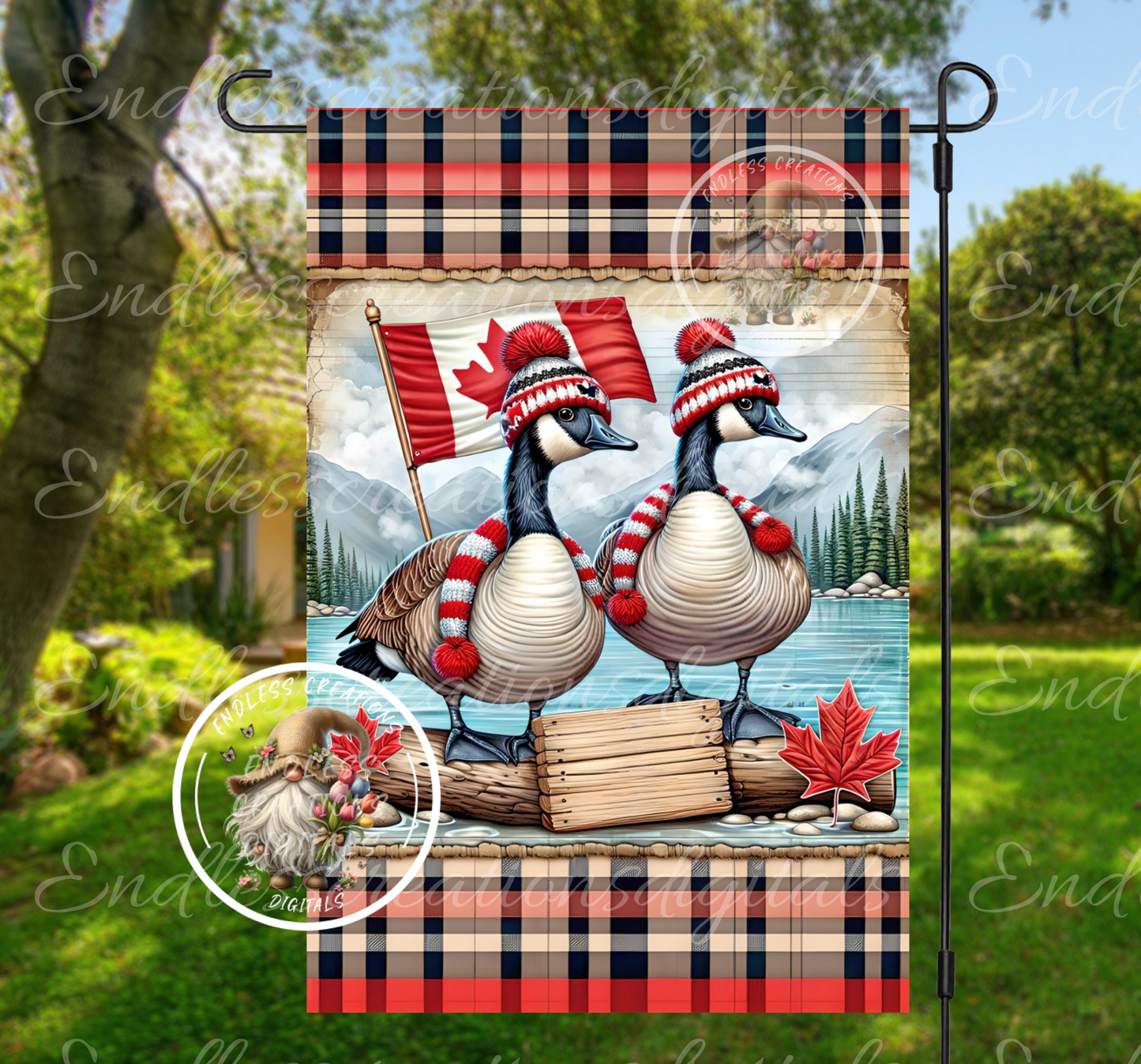 TRUE NORTH STRONG CANADA GEESE GARDEN FLAG