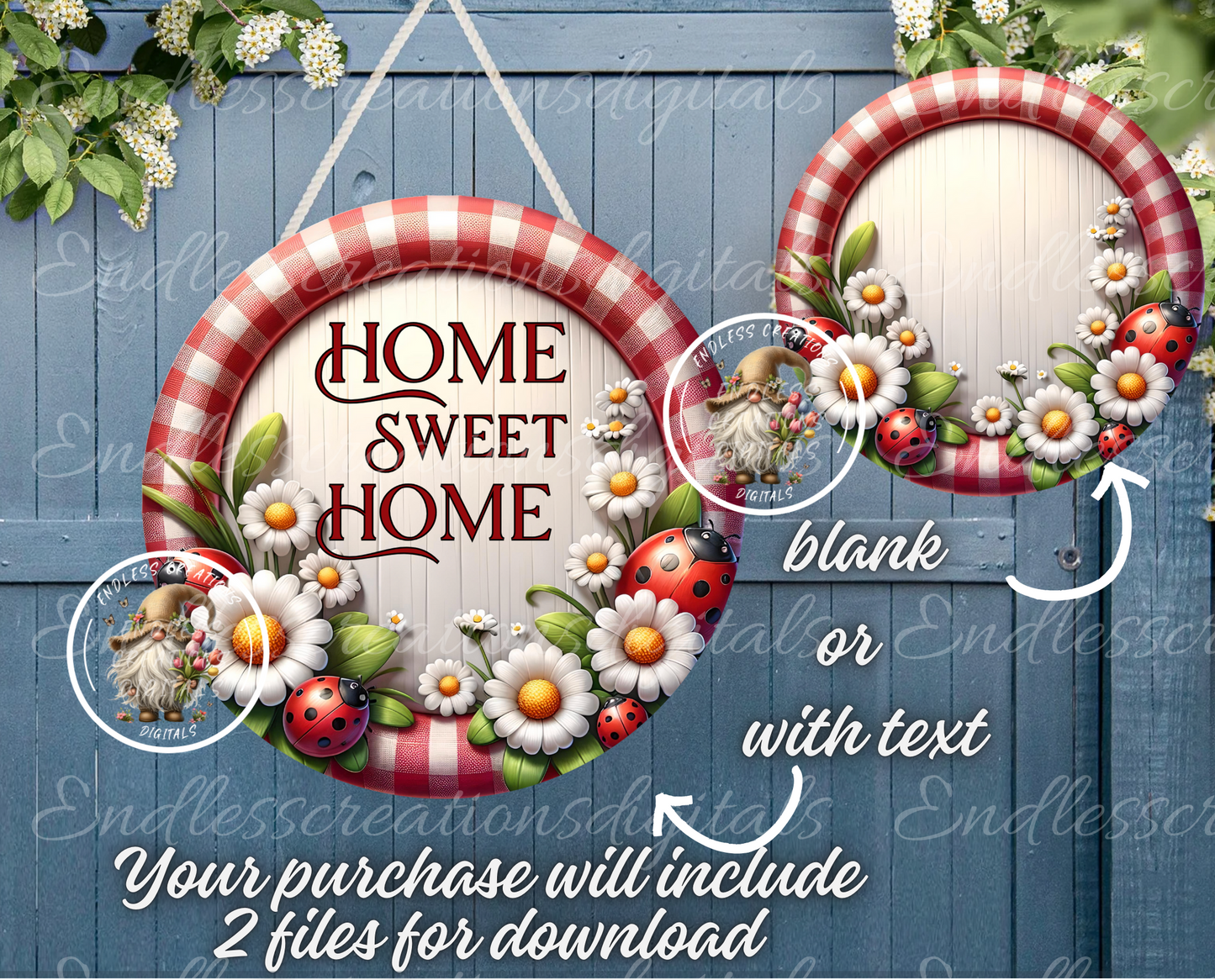 SUMMER DAISY WITH LADY BUG ROUND