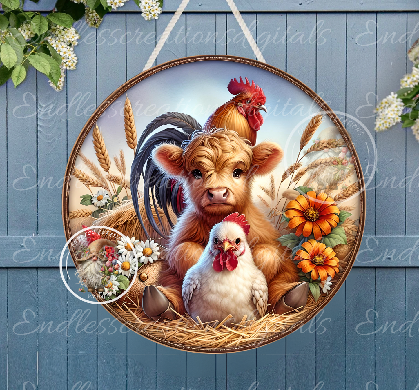 SUMMER ROOSTER/HIGHLAND COW