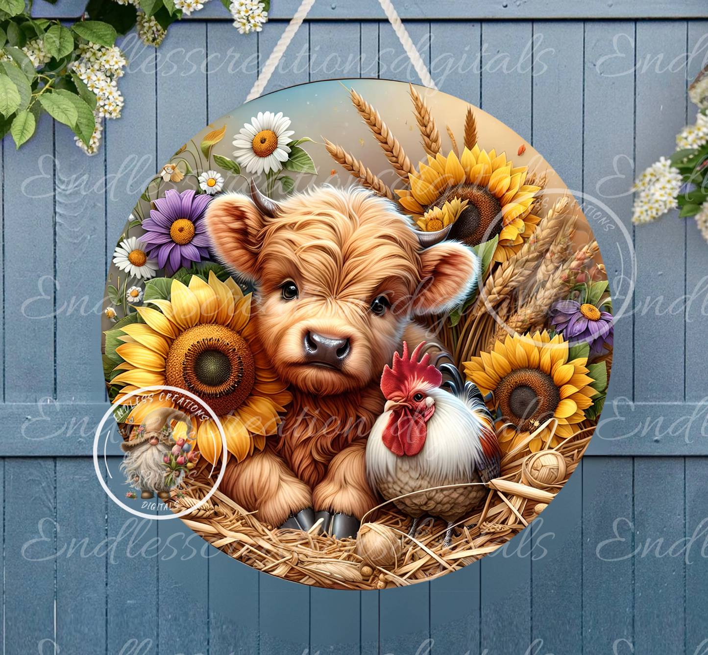 SUMMER ROOSTER/HIGHLAND COW