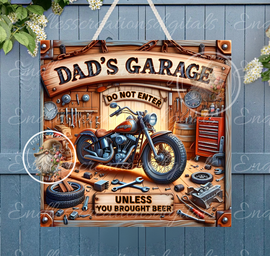 DAD'S GARAGE SQUARE FATHERS DAY