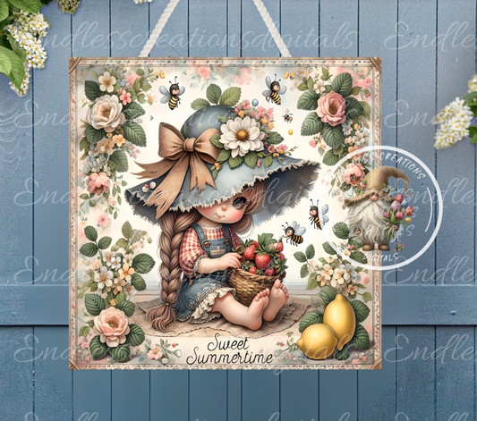 SWEET SUMMER STRAWBERRY LEMON GIRL GNOME