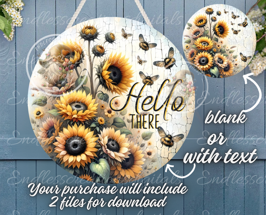 SUMMER HELLO THERE SUNFLOWER ROUND