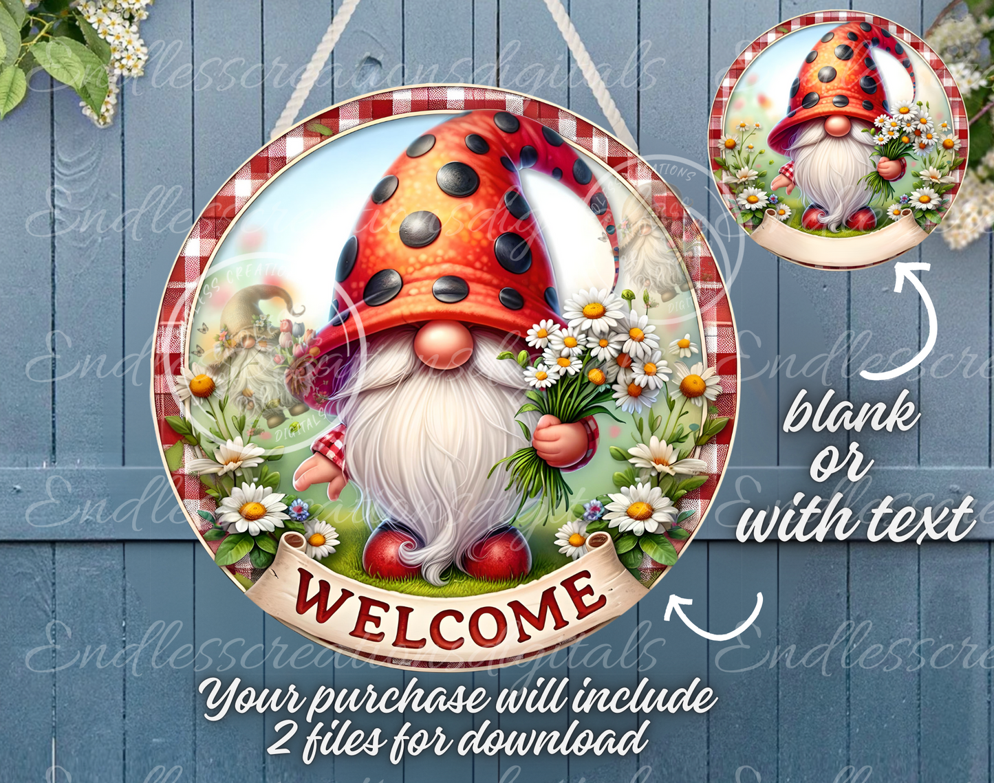 WELCOME LADYBUG GNOME SUMMER