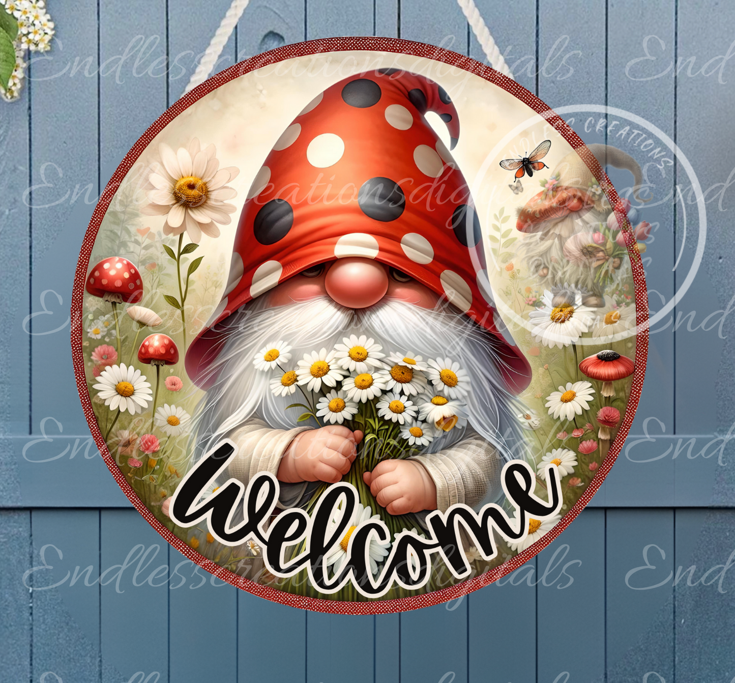WELCOME LADYBUG GNOME SUMMER