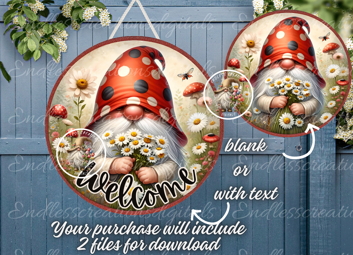 WELCOME LADYBUG GNOME SUMMER