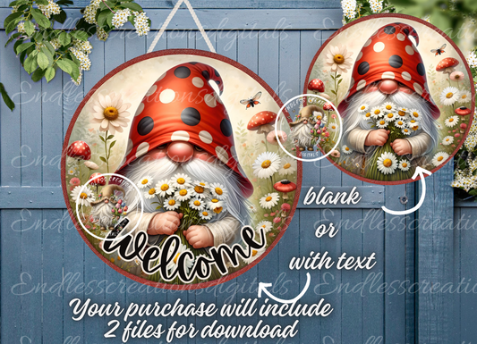 WELCOME LADYBUG GNOME SUMMER