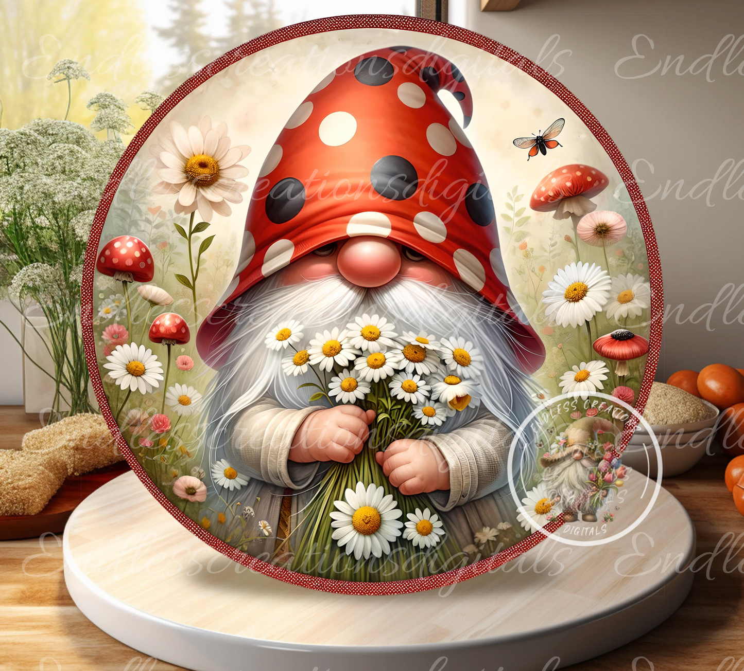 WELCOME LADYBUG GNOME SUMMER