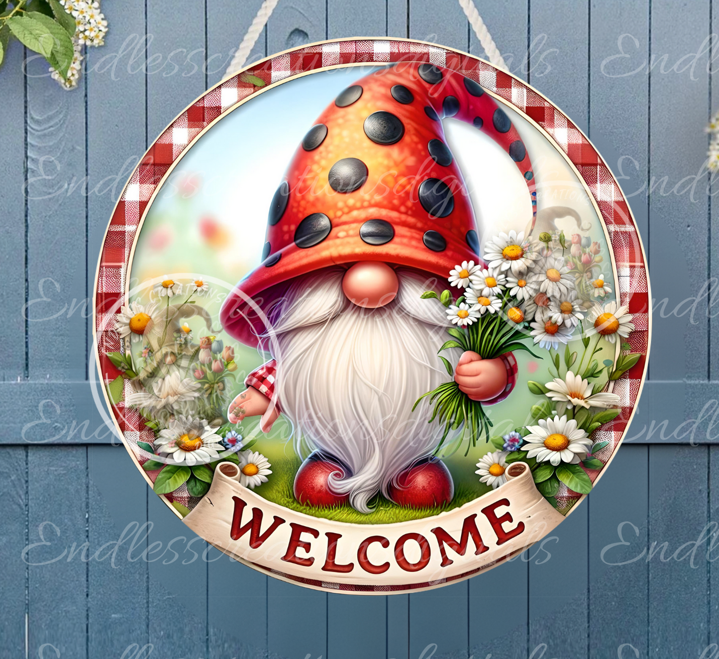 WELCOME LADYBUG GNOME SUMMER