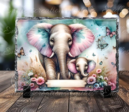 FLORAL ELEPHANT RECTANGLE CUTTING BOARD/TRANSPARENCIES BUNDLE
