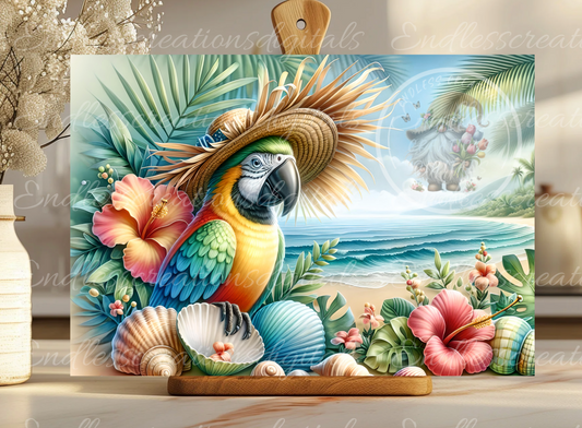 TROPICAL PARROT BUNDLE RECTANGLE BOARD AND TRANSPARENCIES