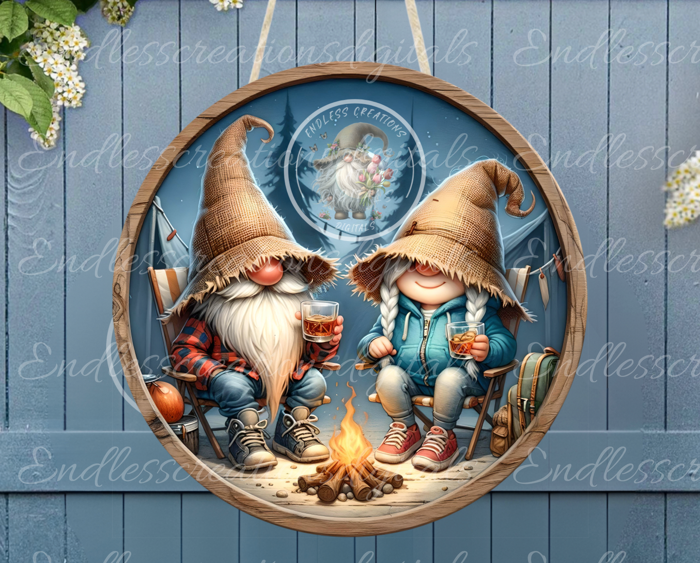 SUMMER BOURBON GNOME COUPLE CAMPING