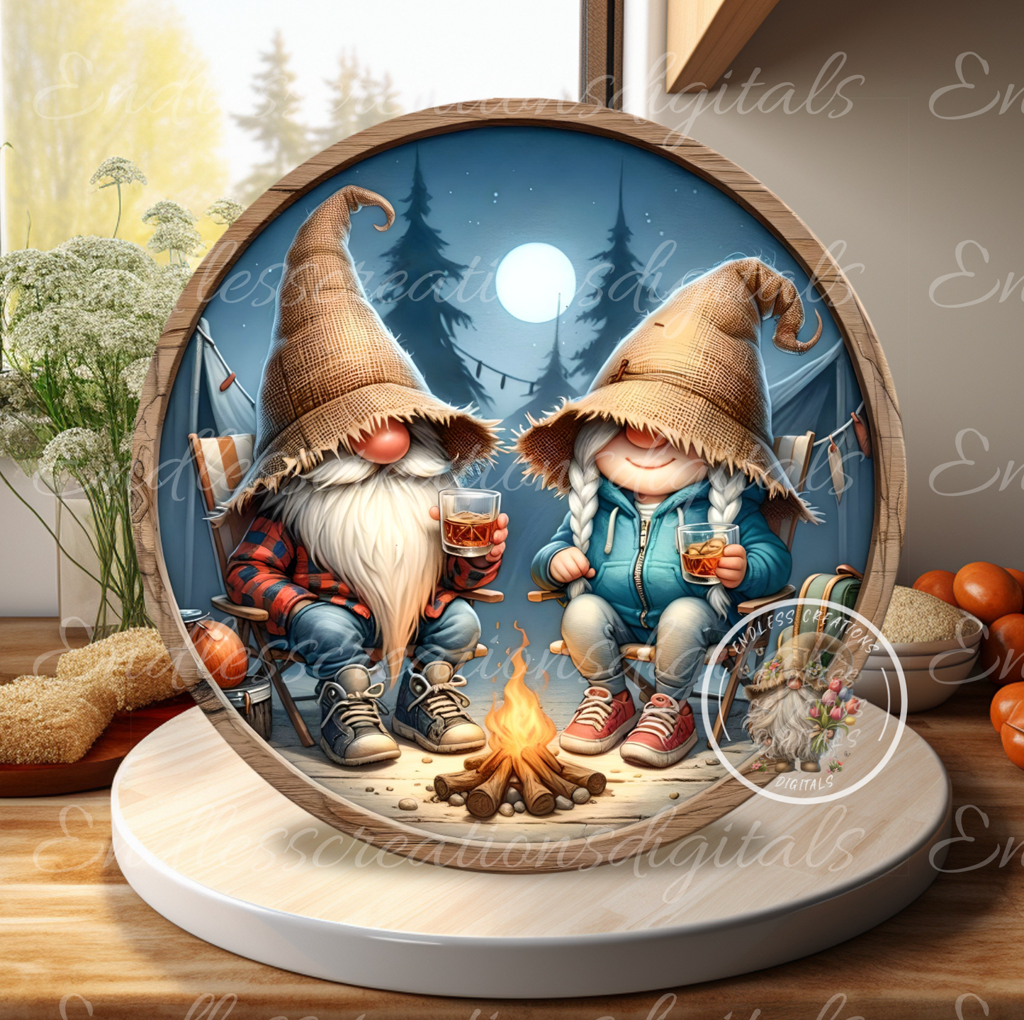 SUMMER BOURBON GNOME COUPLE CAMPING