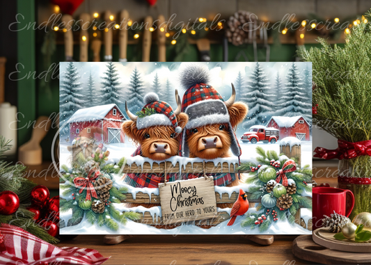 BUFFALO PLAID HIGHLAND COW WINTER BUNDLE