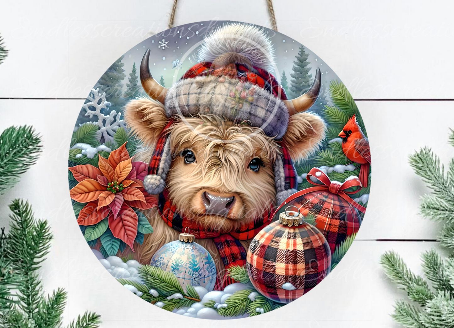 BUFFALO PLAID HIGHLAND COW WINTER BUNDLE