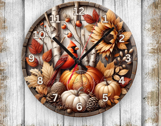 FALL CARDINAL CLOCK DESIGN