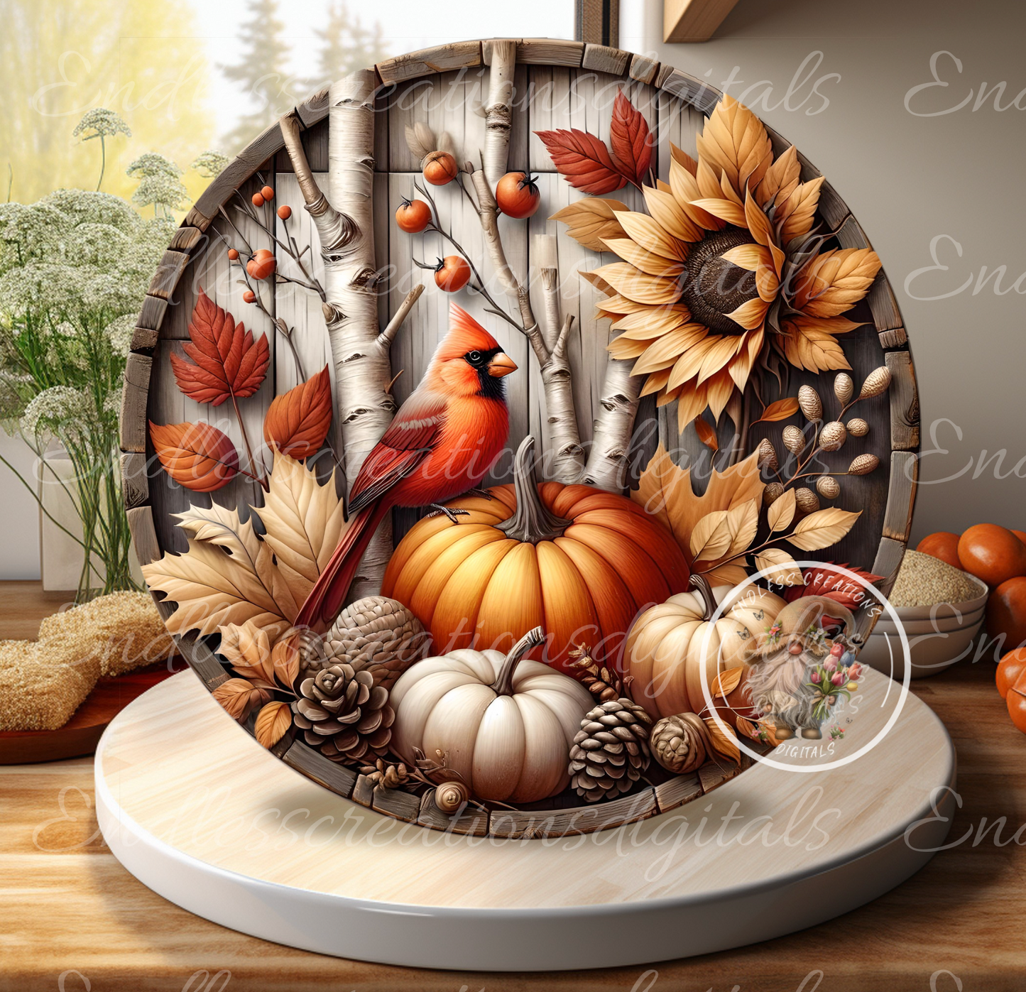 FALL CARDINAL CLOCK DESIGN