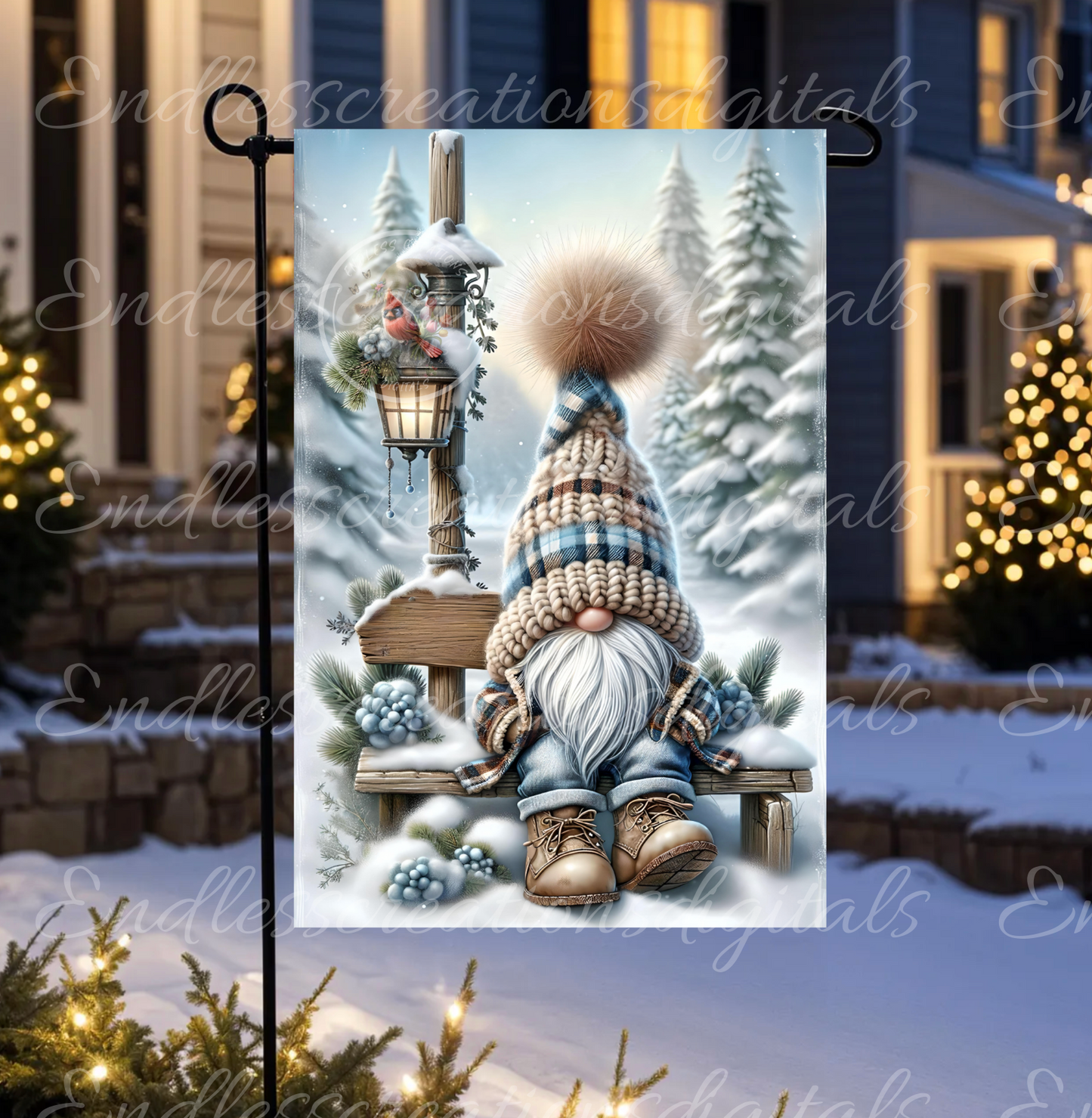 SNUGGLE UP GNOMIES WITH GARDEN FLAG