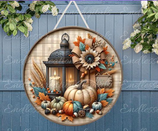 GIVE THANKS FALL FLORAL ROUND