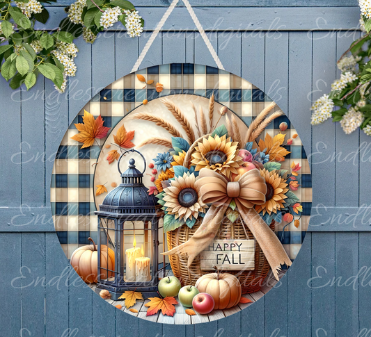 HAPPY FALL FLORAL LANTERN