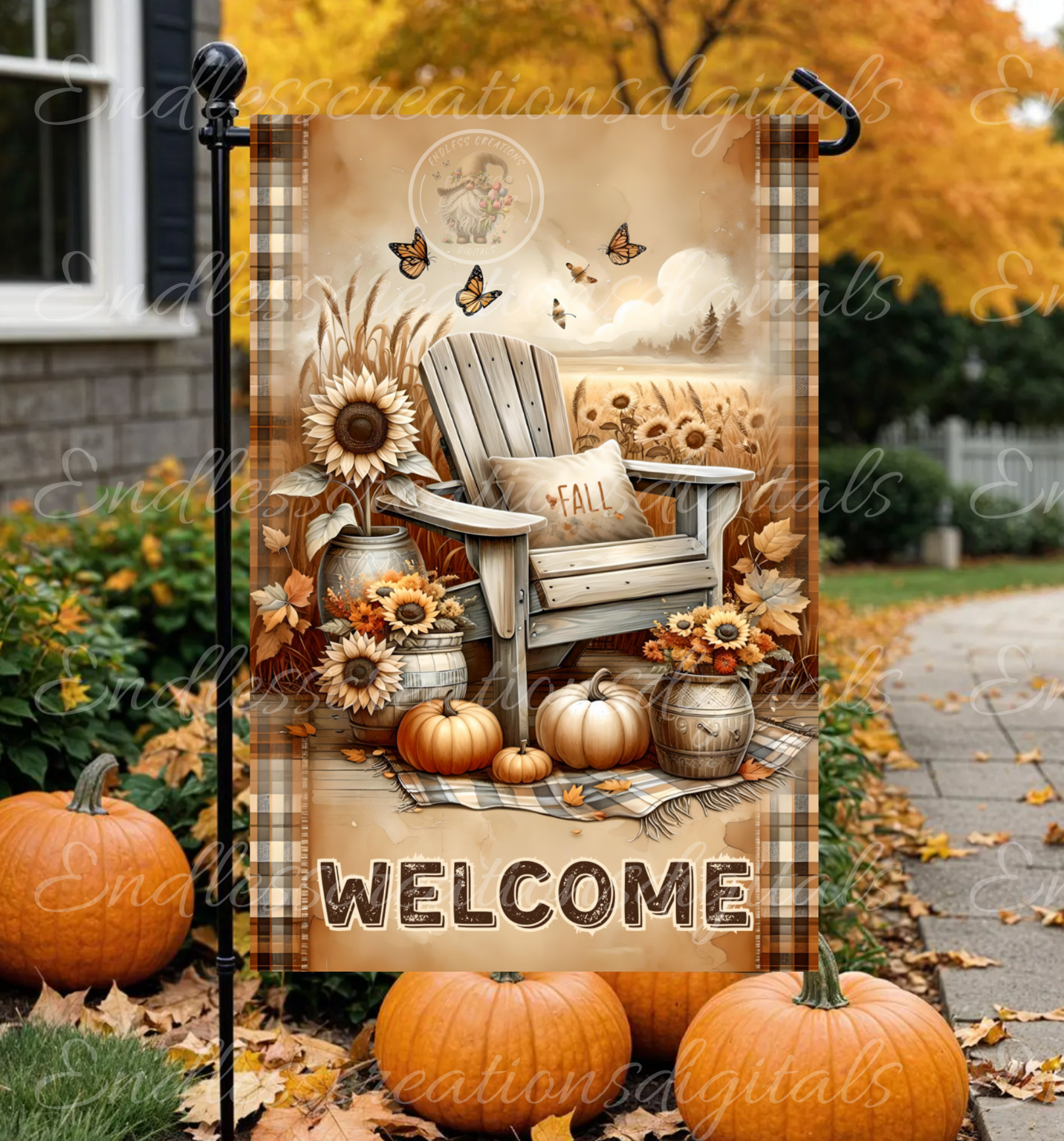 FALL WELCOME GARDEN FLAG