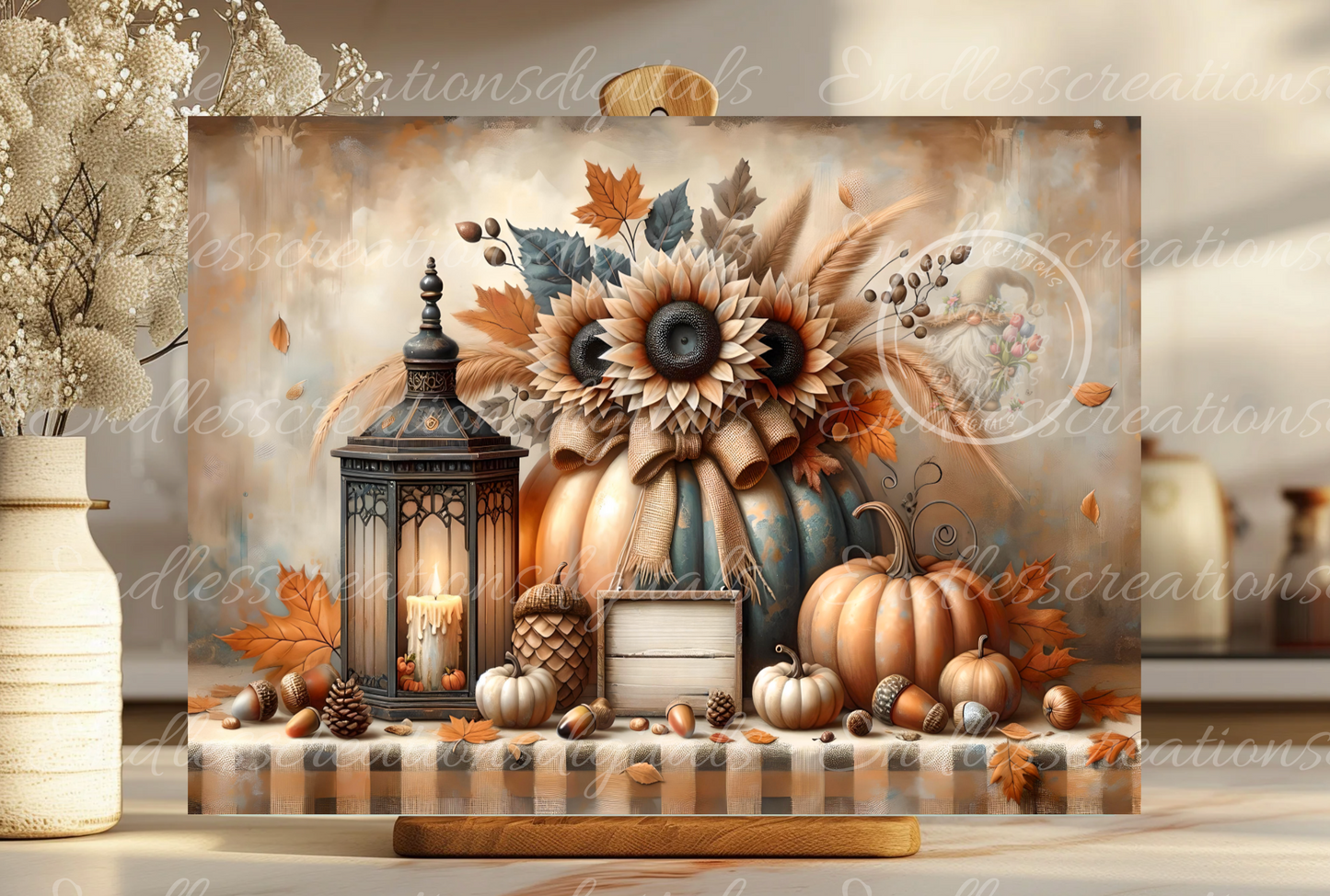 HAPPY FALL FLORAL RECTANGLE