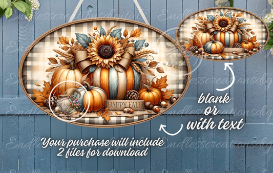 FALL OVAL FLORAL PUMPKIN