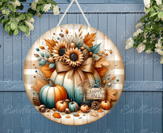 FALL PUMPKIN FLORAL ROUND